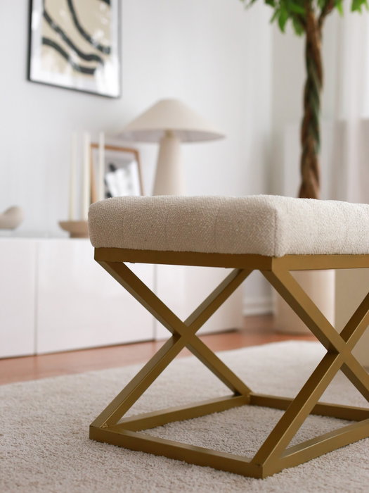 Atelier Del Sofa Puff de Terciopelo Crema Atelier Del Sofa Puff de Terciopelo Crema